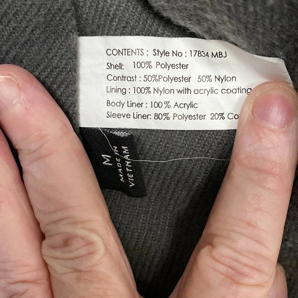 Gallery Coat Women Navy Blue Hooded Anorak Jacket Size M Zip Snap Front‎ Pockets - Picture 5 of 7